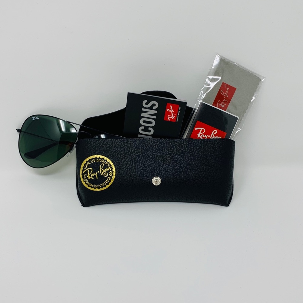 RayBan 62mm Double Black aviator Sunglasses RB3026 - Picture 2 of 8